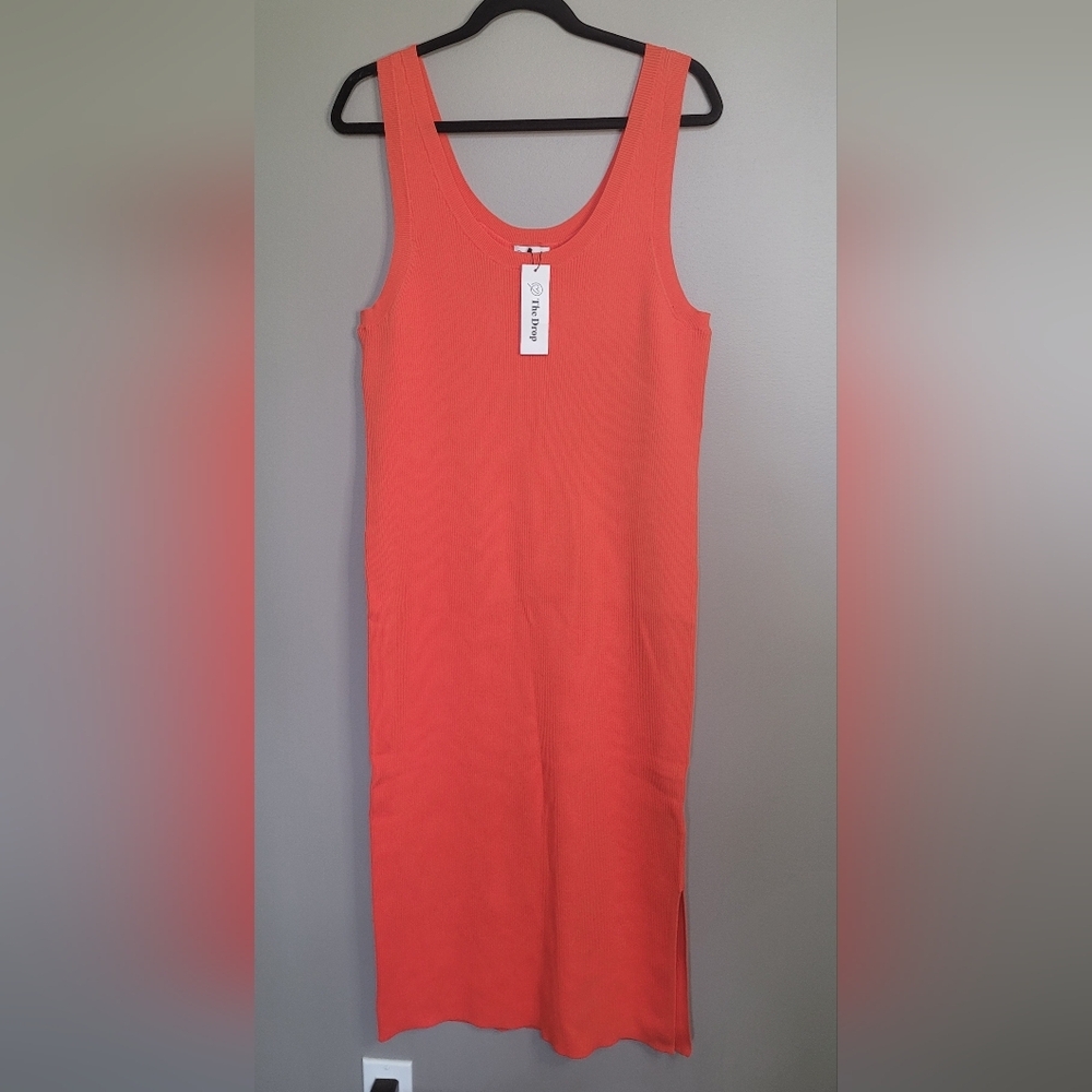 The Drop Yasmin Side Slit Midi Rib Knit Sweater Tank Dress 2X NWT Plus Size
